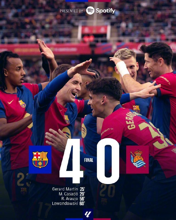 梅西双响，巴塞罗那轻取对手